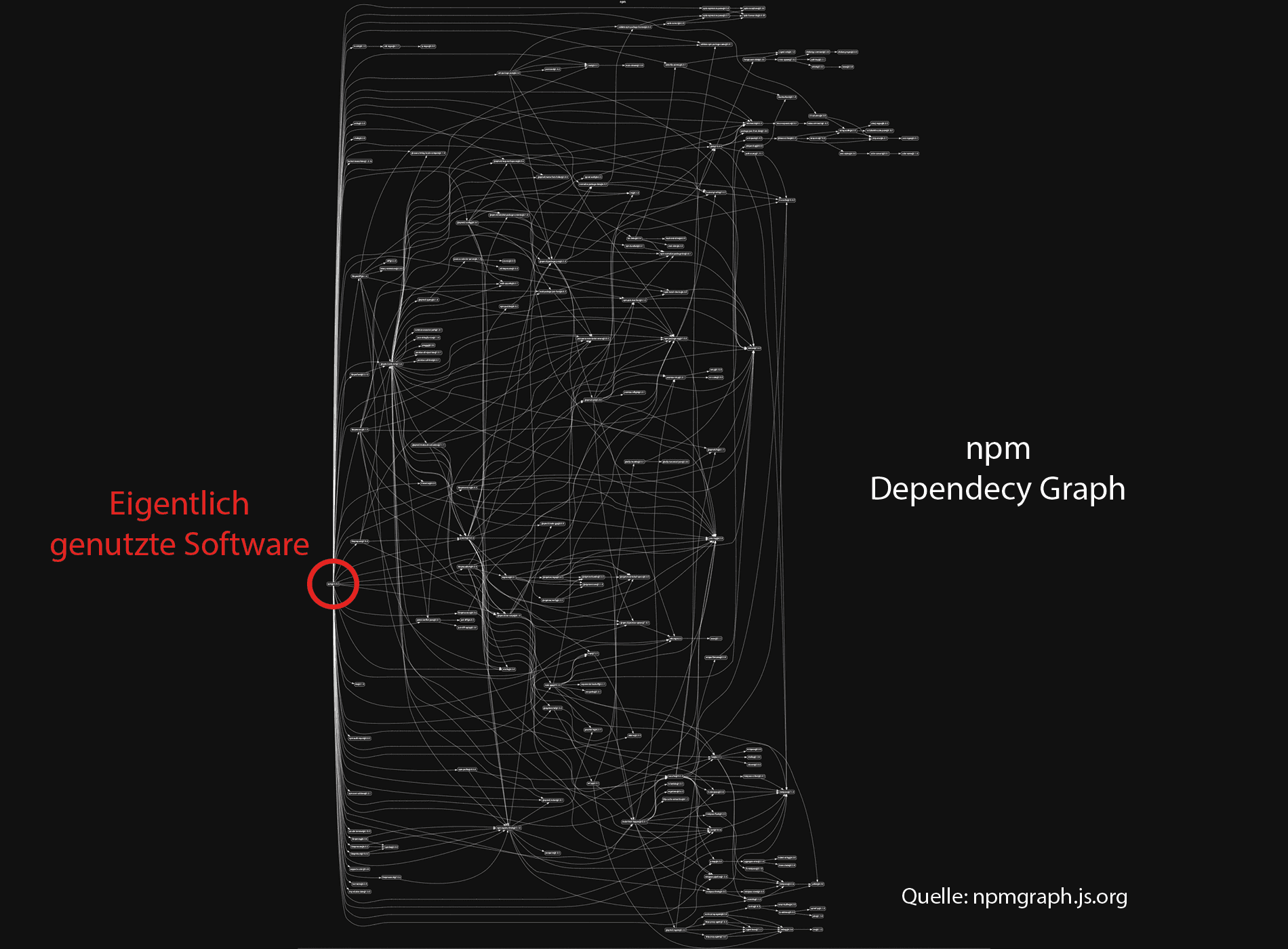Software Dependencies der npm Software